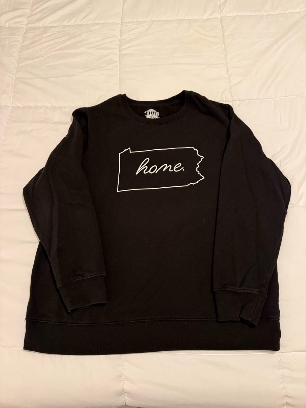 Home. Black Crewneck Sweatshirt with PA state outline